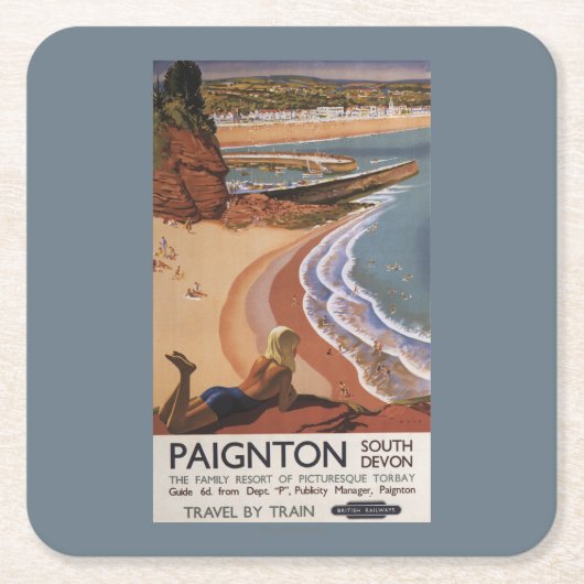 British Railways Girl die op een Cliff kijkt Kartonnen Onderzetters (Voorkant)