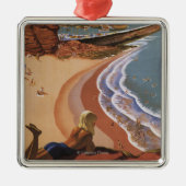 British Railways Girl die op een Cliff kijkt Metalen Ornament (Voorkant)