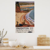 British Railways Girl die op een Cliff kijkt Poster (Keuken)