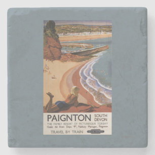 British Railways Girl die op een Cliff kijkt Stenen Onderzetter