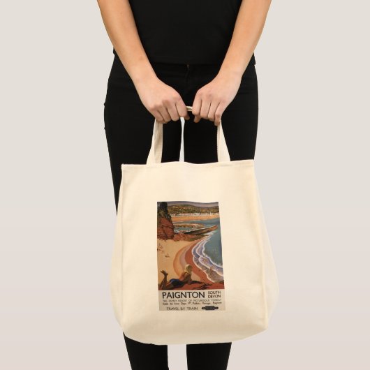 British Railways Girl die op een Cliff kijkt Tote Bag (Voorkant (product))