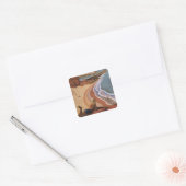 British Railways Girl die op een Cliff kijkt Vierkante Sticker (Envelop)