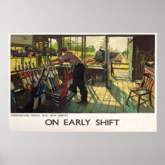 British Railways Stoomtrein Poster Vroege dienst (Voorkant)