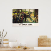 British Railways Stoomtrein Poster Vroege dienst (Keuken)