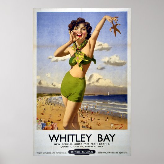 British Railways Whitley Bay 1949 Poster (Voorkant)