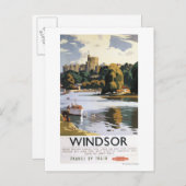 British Railways Windsor Castle Thames Poster Briefkaart (Voorkant / Achterkant)