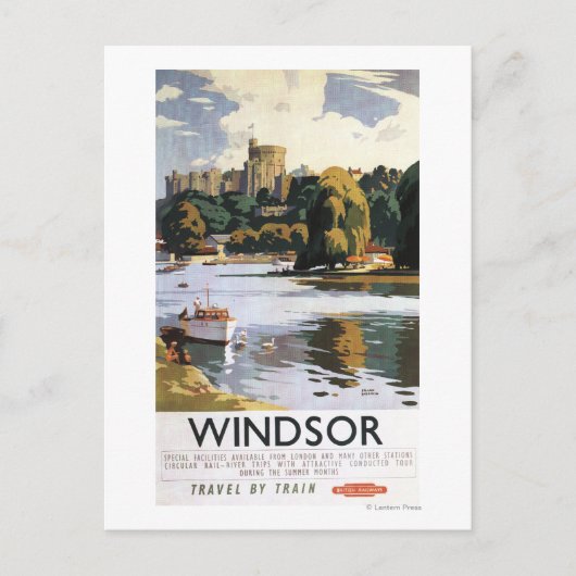 British Railways Windsor Castle Thames Poster Briefkaart (Voorkant)