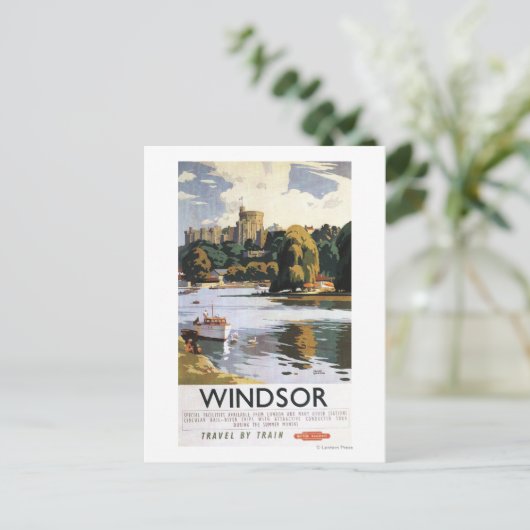 British Railways Windsor Castle Thames Poster Briefkaart (Staand voorkant)