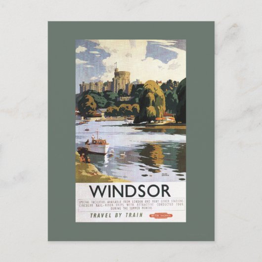 British Railways Windsor Castle Thames Poster Briefkaart (Voorkant)