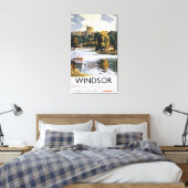 British Railways Windsor Castle Thames Poster Canvas Afdruk (Insitu (Slaapkamer))