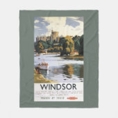 British Railways Windsor Castle Thames Poster Fleece Deken (Voorkant)