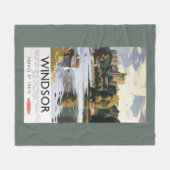 British Railways Windsor Castle Thames Poster Fleece Deken (Voorkant (Horizontaal))