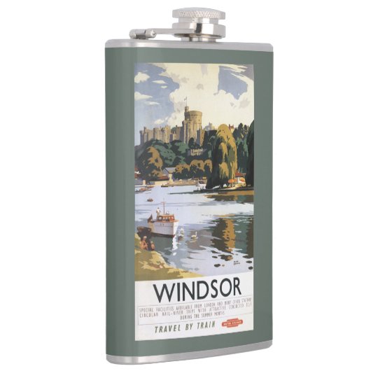 British Railways Windsor Castle Thames Poster Heupfles (Rechts)