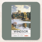 British Railways Windsor Castle Thames Poster Kartonnen Onderzetters (Voorkant)