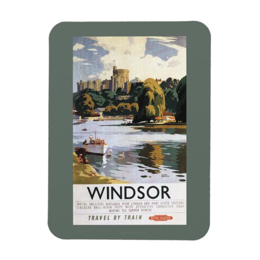 British Railways Windsor Castle Thames Poster Magneet (Verticaal)