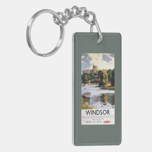 British Railways Windsor Castle Thames Poster Sleutelhanger (Voorkant Links)