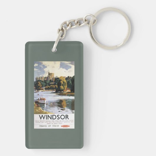 British Railways Windsor Castle Thames Poster Sleutelhanger (achterkant)