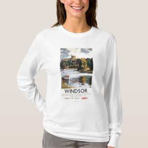 British Railways Windsor Castle Thames Poster T-shirt