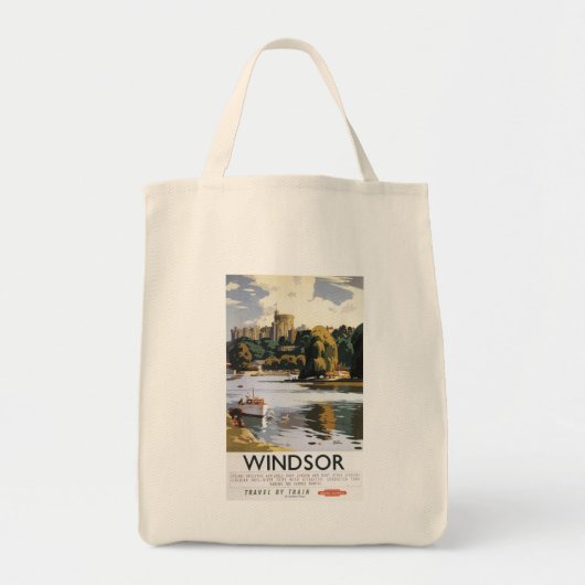 British Railways Windsor Castle Thames Poster Tote Bag (Voorkant)