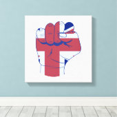 British Raised Fist Canvas Afdruk (Insitu (Houten vloer))