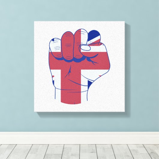 British Raised Fist Canvas Afdruk (Insitu (Houten vloer))