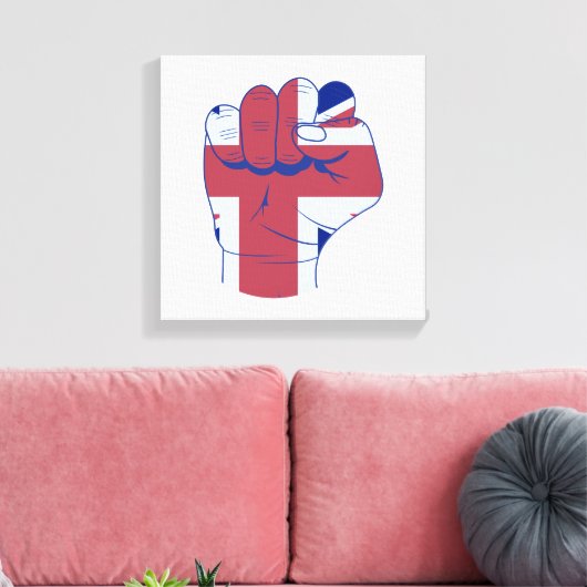 British Raised Fist Canvas Afdruk (Insitu (Woonkamer))