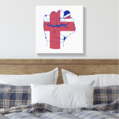 British Raised Fist Canvas Afdruk (Insitu (Slaapkamer))