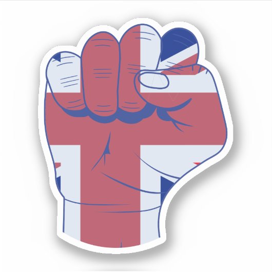 British Raised Fist Sticker (Voorkant)
