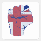 British Raised Fist Vierkante Sticker (Voorkant)