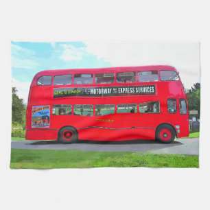 BRITISH RED BUS THEEDOEK