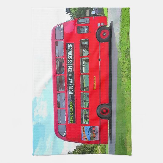 BRITISH RED BUS THEEDOEK (Verticaal)