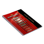  British Red Telephone Box op persoonlijke titel Notitieboek (Rechterzijde)