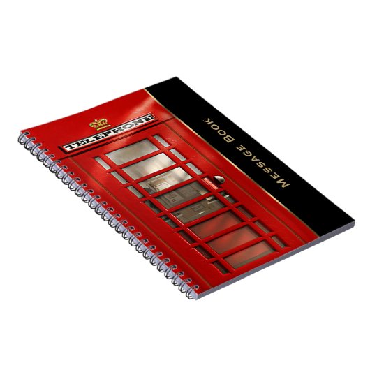  British Red Telephone Box op persoonlijke titel Notitieboek (Rechterzijde)