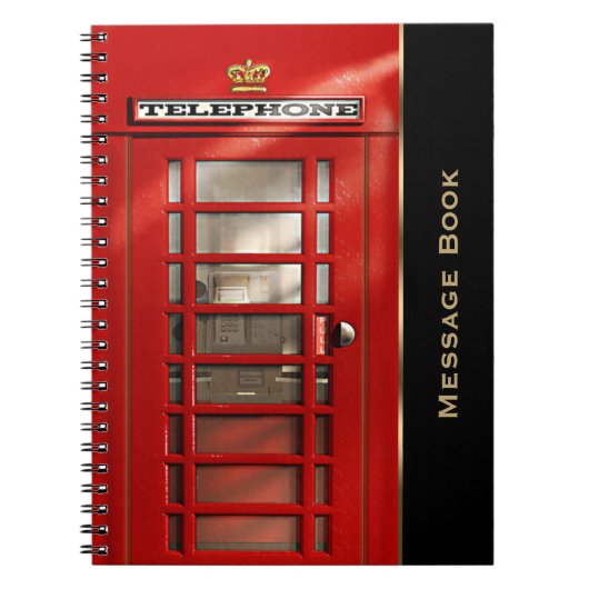  British Red Telephone Box op persoonlijke titel Notitieboek (Voorkant)