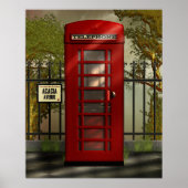 British Red Telephone Box Print (Voorkant)