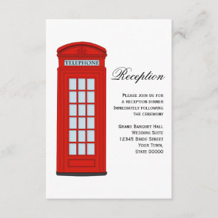 British Red Telephone Box Weduwen Reception Card Informatiekaartje