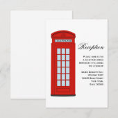 British Red Telephone Box Weduwen Reception Card Informatiekaartje (Voorkant / Achterkant)