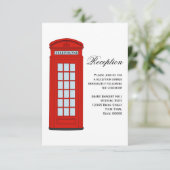 British Red Telephone Box Weduwen Reception Card Informatiekaartje (Staand voorkant)