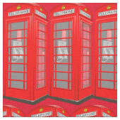 British Red Theme London Phone Booth Fabric Stof (Close Up)