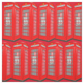 British Red Theme London Phone Booth Fabric Stof (Swatch)