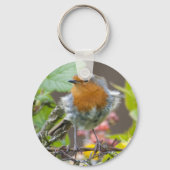 British Robin in Spring sleutelhanger (Voorkant)