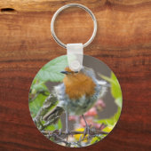 British Robin in Spring sleutelhanger (Voorkant)