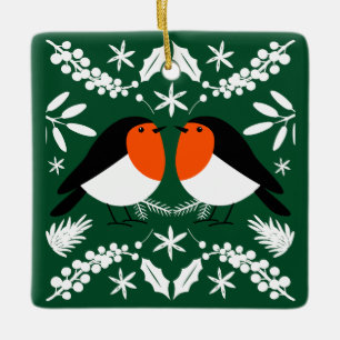 British Robin Redbreast Keramisch Ornament
