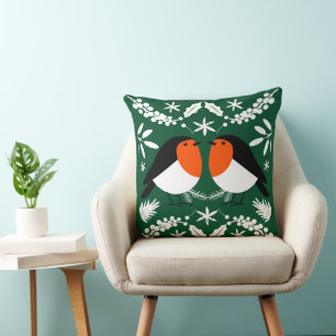 British Robin Redbreast Kussen