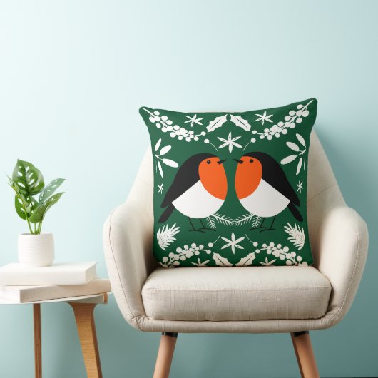British Robin Redbreast Kussen (Stoel)