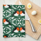 British Robin Redbreast Theedoek (Quarter Fold)