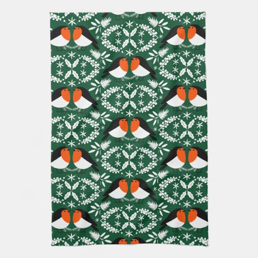 British Robin Redbreast Theedoek (Verticaal)