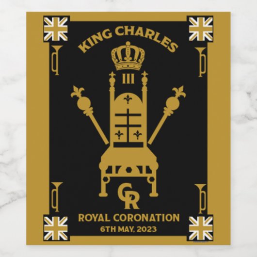British Royal Coronation King Charles III Wijn Etiket (Enkel label)