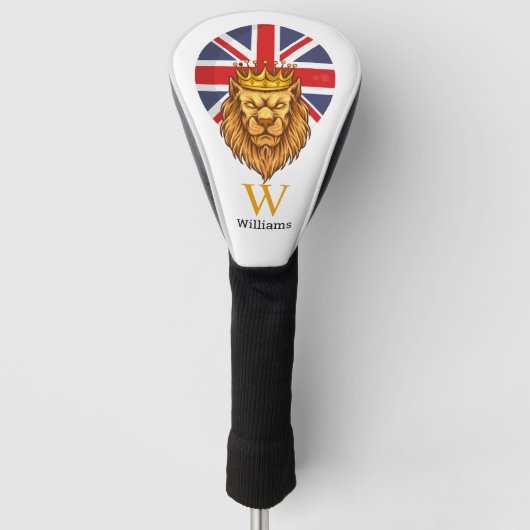 BRITISH Royal Lion Monogram Golf Head Hoesje Golfheadcover (Voorkant)