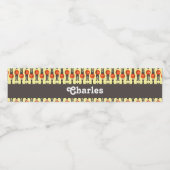 British Royguard pattern on yellow Waterfles Etiket (Enkel label)